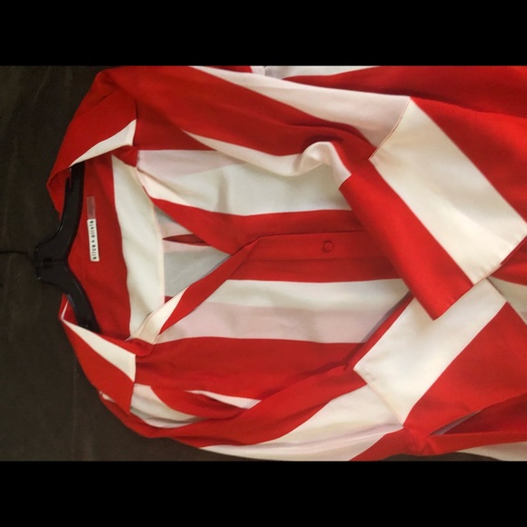 Alice & Olivia silk red and white striped top - Picture 9 of 9